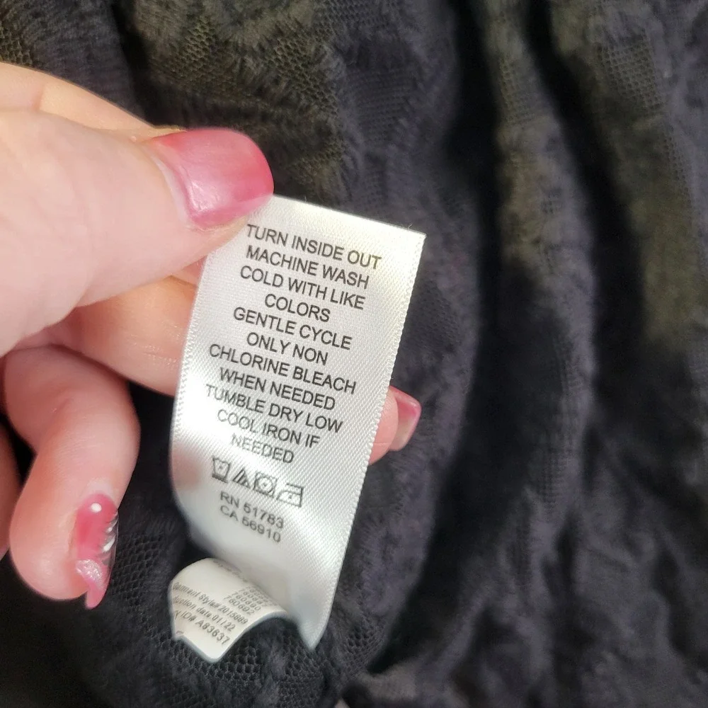 Maurices Womens One Size Black Sheer Lace‎ Open Front Kimono Cardigan Gothic - Picture 6 of 9